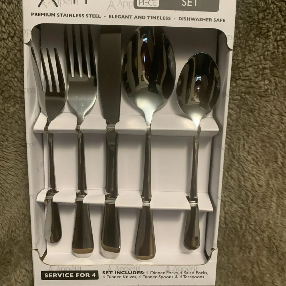 APPETIT 20 Piece Stainless Steel Premium Flatware Set /Service for 4